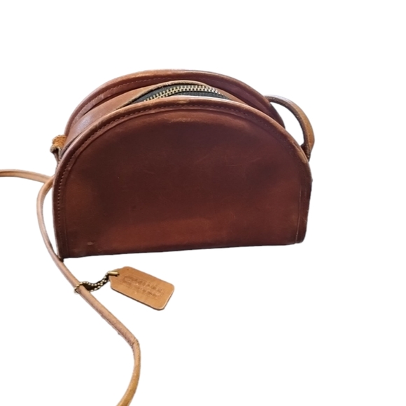 Vintage COACH Brown Half Moon Purse Pocket book USA Kimball - Picture 7 of 13